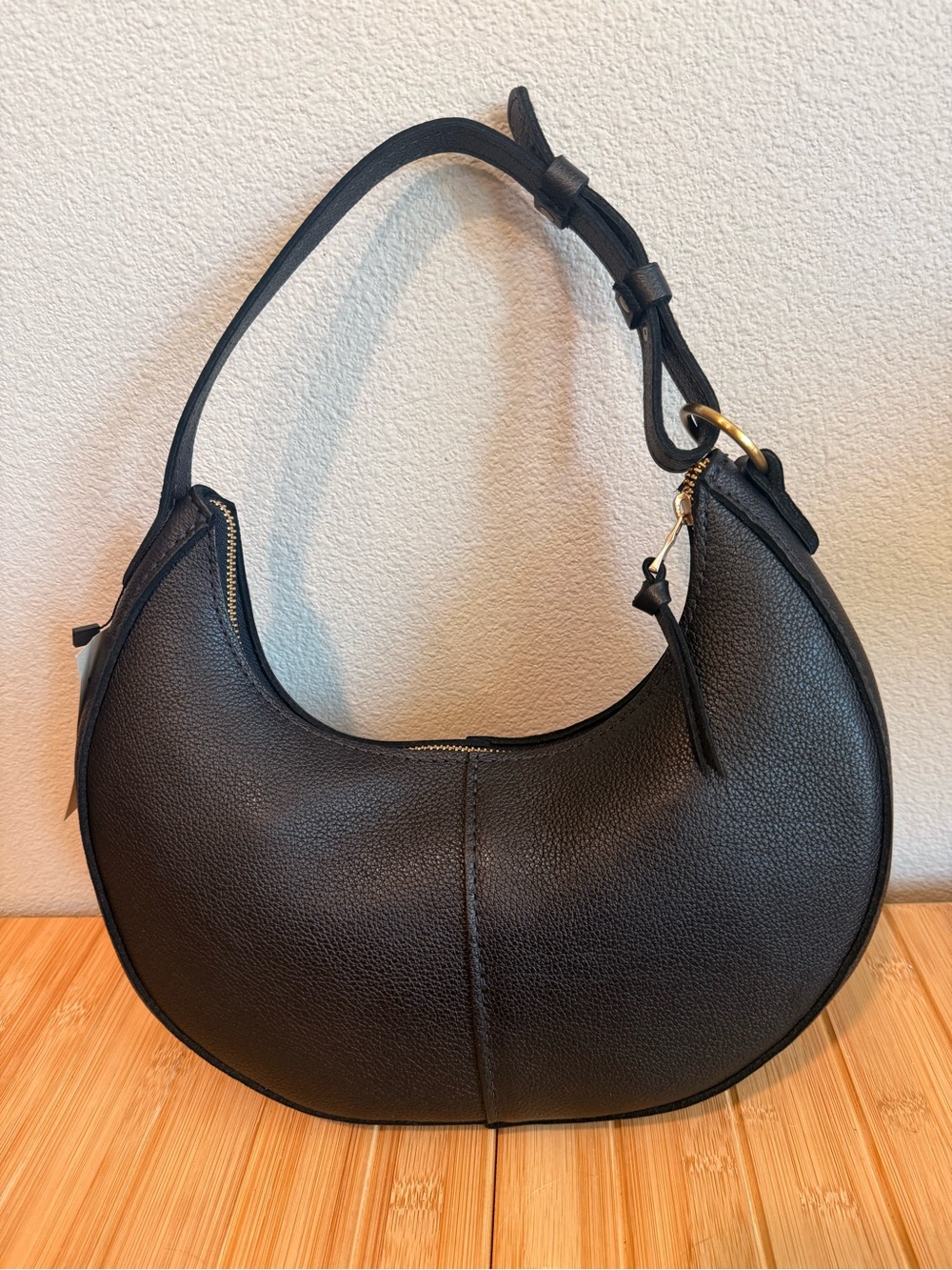 Portland Leather (PLG) Nora Shoulder Bag Classic Pebbled Black - Picture 2 of 10